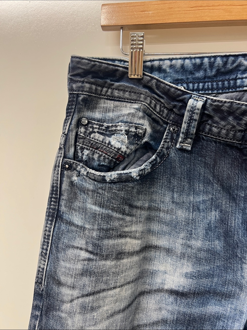 Diesel, Thavar Slim Skinny Distressed Jeans, 31 x 34 - Picture 5 of 16